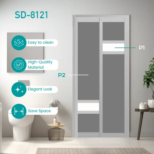 Aluminium Slide & Swing Toilet Door SD-8121