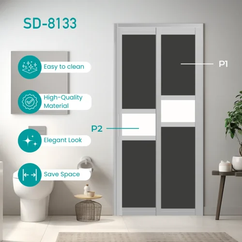 Aluminium Slide & Swing Toilet Door SD-8133