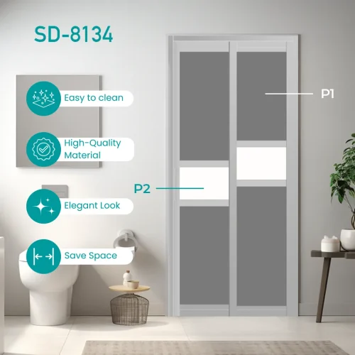 Aluminium Slide & Swing Toilet Door