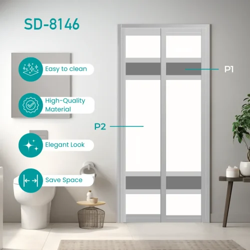 Aluminium Slide & Swing Toilet Door