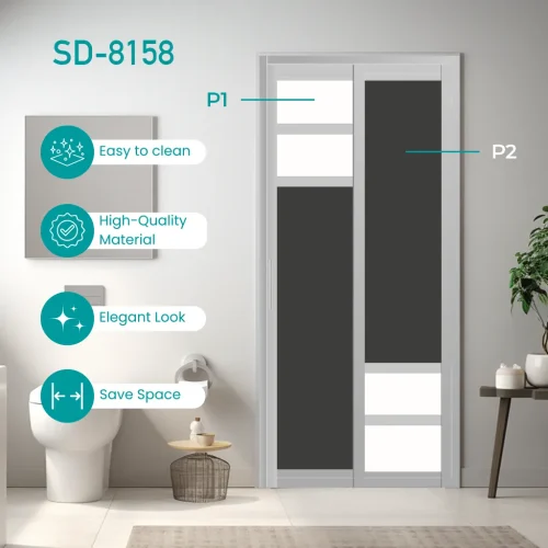 Aluminium Slide & Swing Toilet Door SD-8158