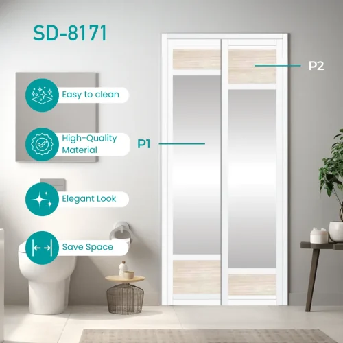 Aluminium Slide and Swing Toilet Door SD-8171