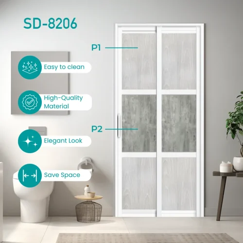aluminium slide and swing toilet door SD-8206