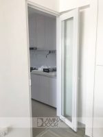 Slide & Swing Kitchen Entrance Door Clear Tempered Glass