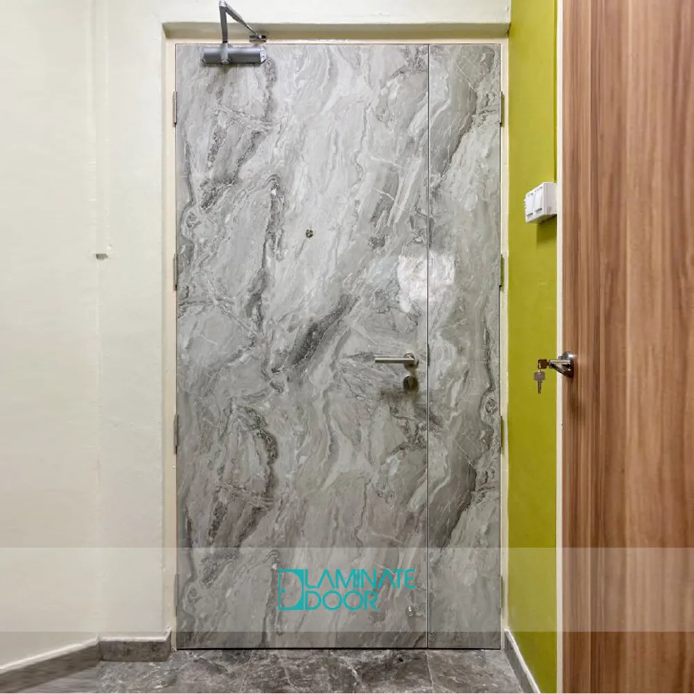 Fire Rated Laminate Main Door Marble design