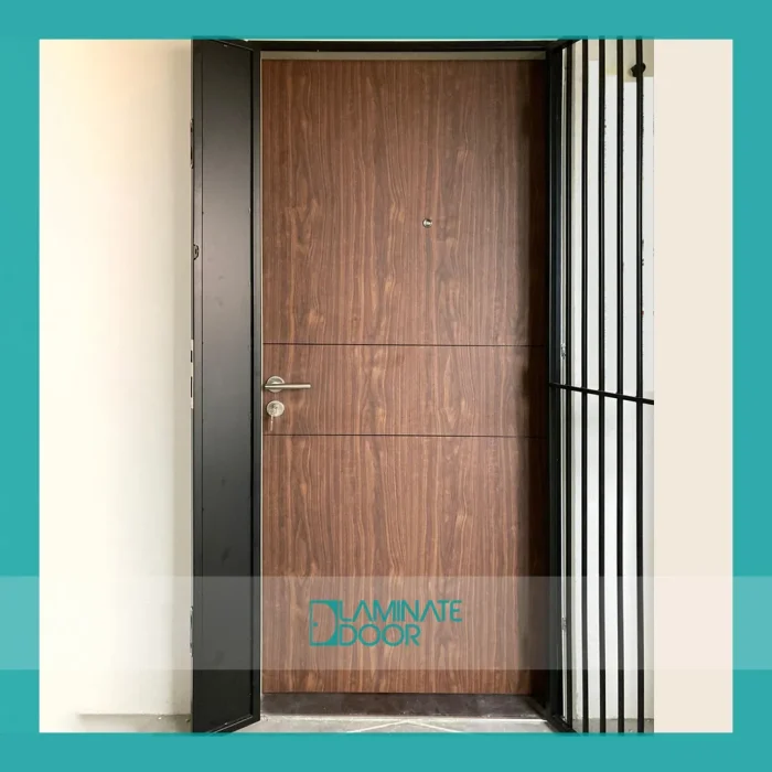 Laminate Main Door Groove Line Design