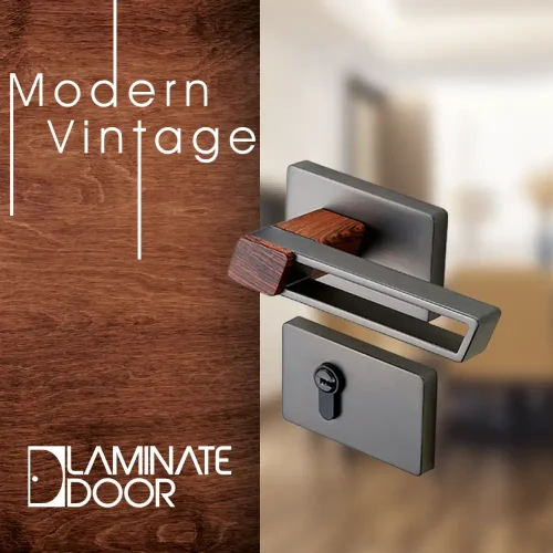 Modern Lever Handle Lock Set 9903 Wood Grey