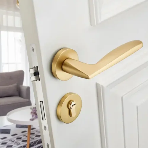 Lever Handle Lock Set Model-6802-Gold