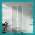 Alulux Aluminium bifold toilet door with PVC panel-white- frame-af801